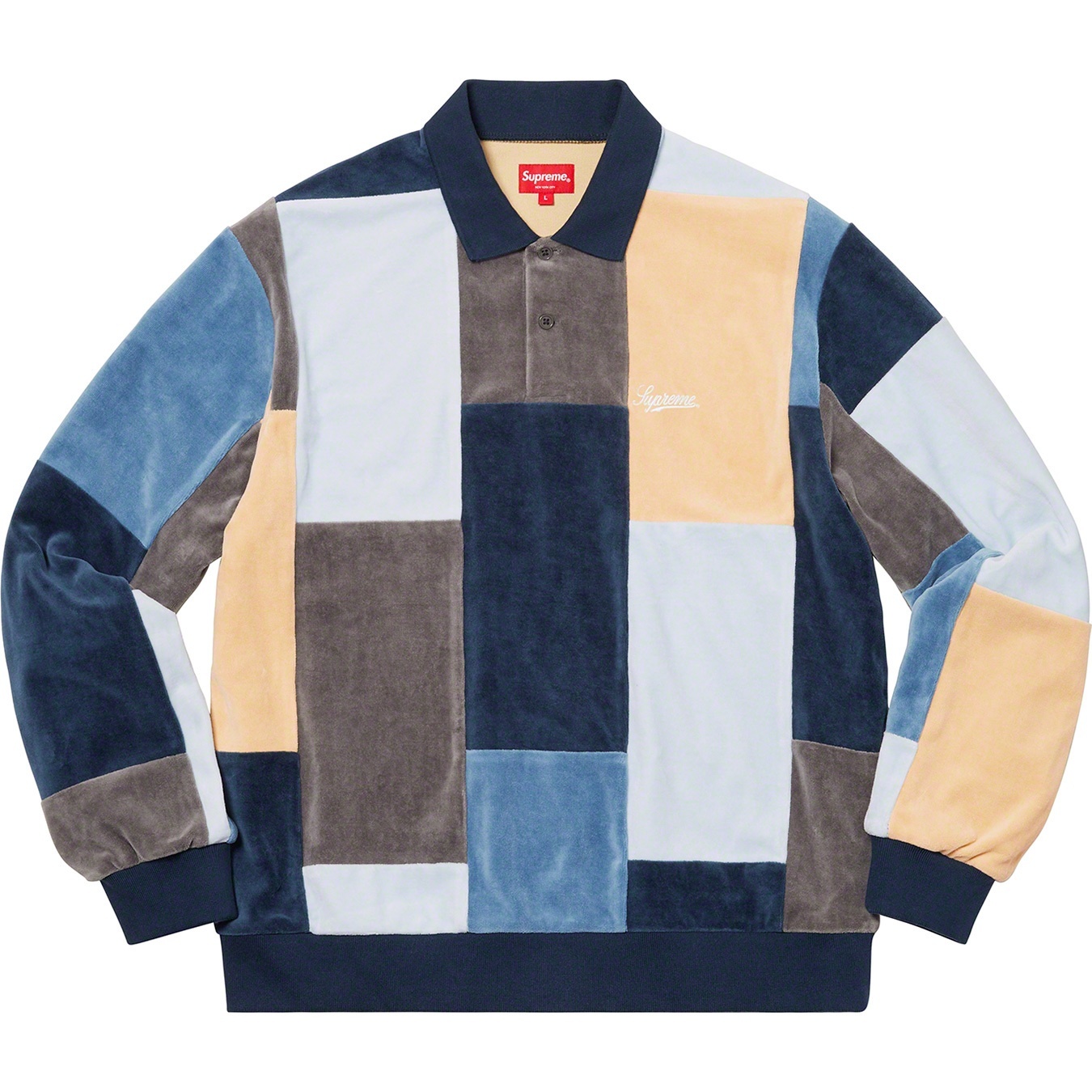 Patchwork Velour L/S Polo view 5
